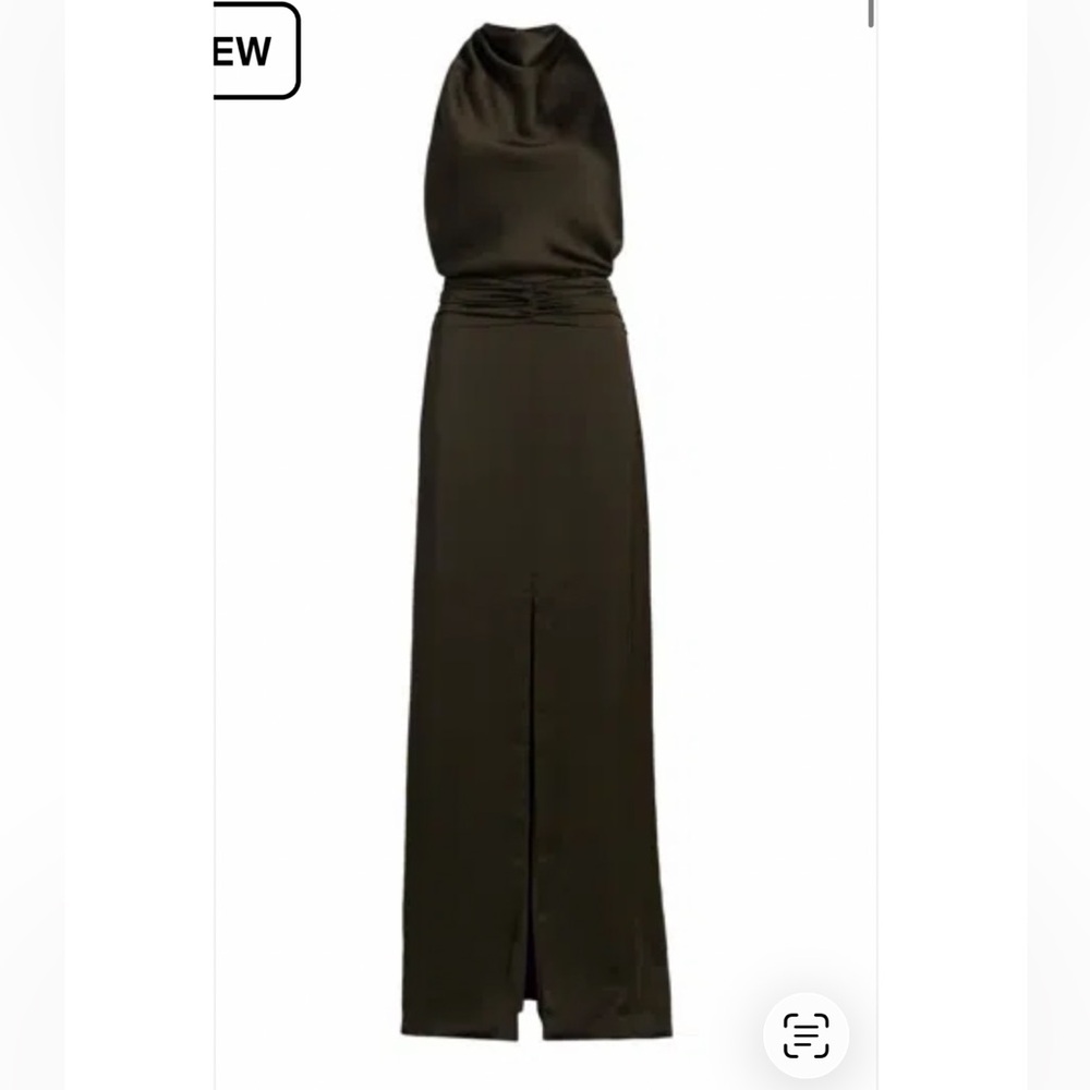 Ramy Brook Charmayne Maxi Gown; Olive-Green Evening Gown with Front Slit - Picture 6 of 15